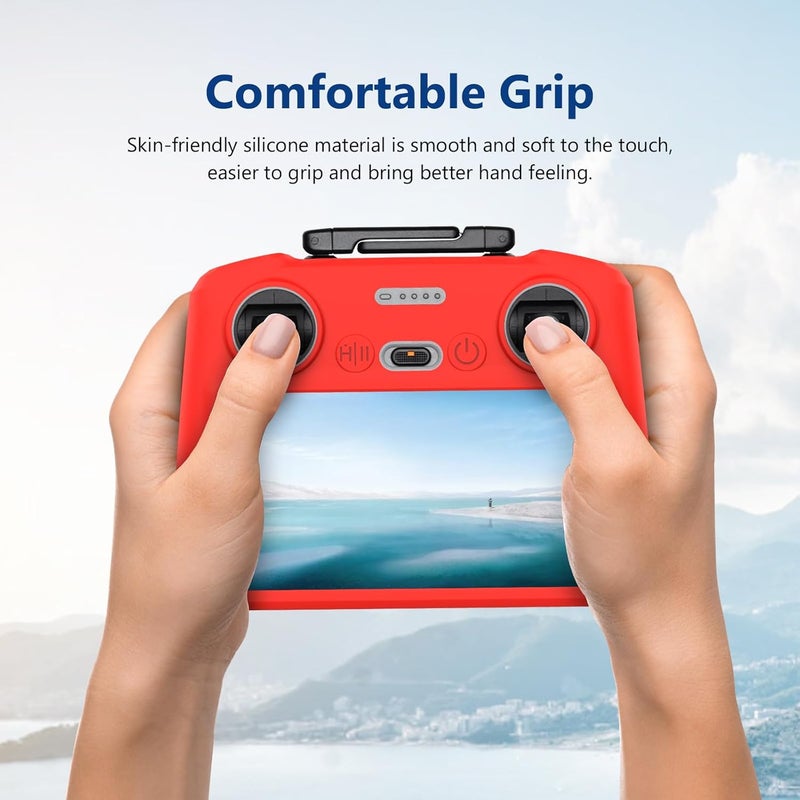Reflex Camera Silicone Cover for DJI RC 2 Remote Control - Shockproof Protective Case for DJI Mavic Air 3, Lightweight & Durable. (Red) - Image 5